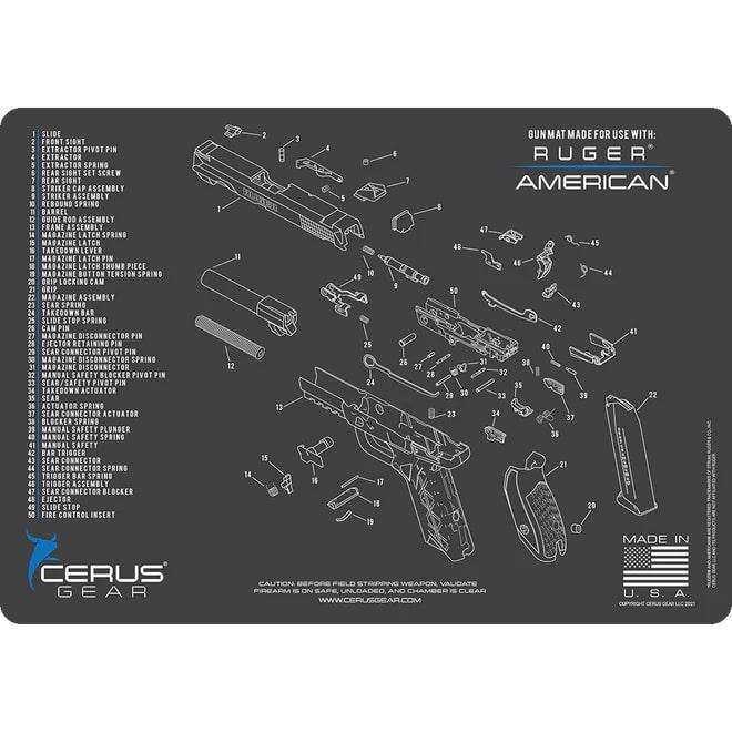 Misc. Accessories Cerus Gear Ready Series HANDGUN 12X17 3mm PROMAT RUGER AMERICAN HANDGUN CHAR GRAY • Model: Ready Series